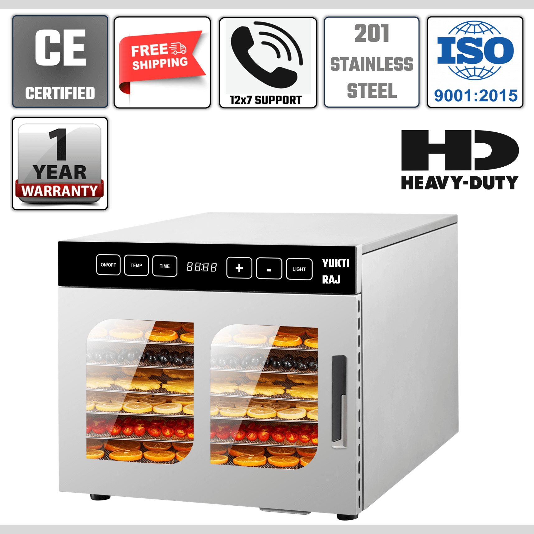 Top Yuktiraj 8 ss stainless steel tray best food fruit vegetable dehydrator dryer machine for home use low price in india