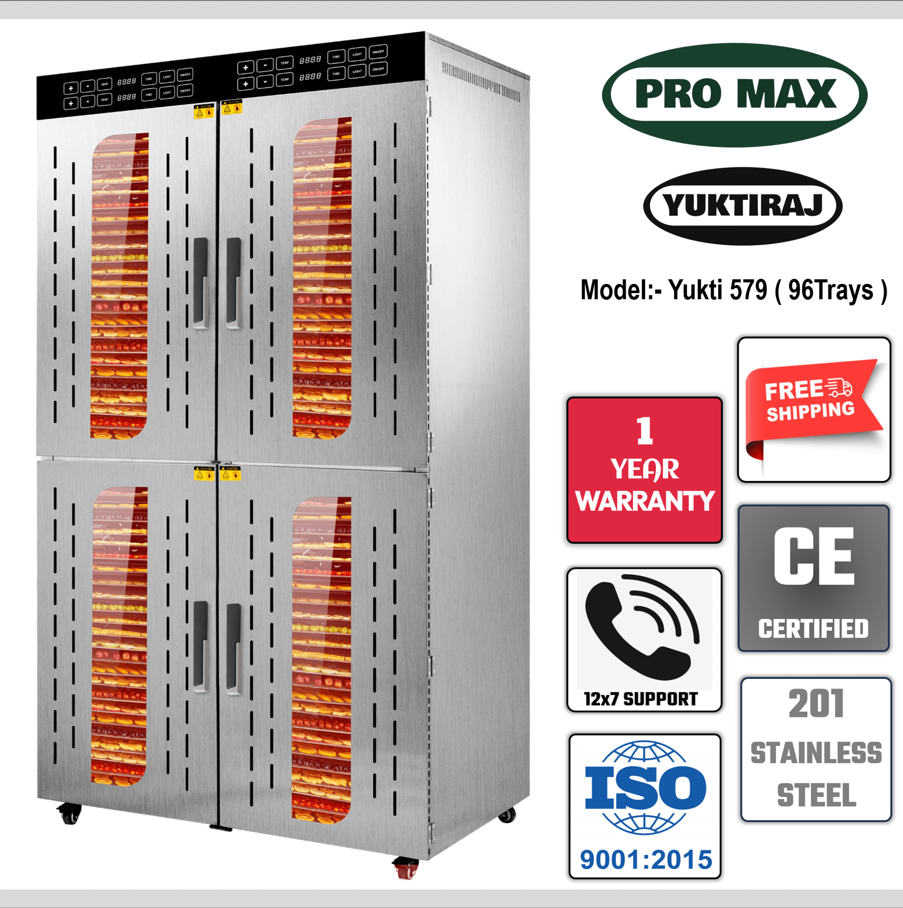 yuktiraj 96 trays commercial Food fruit and vegetable dehydrator dryer machine for food industrial use at low cost price in india